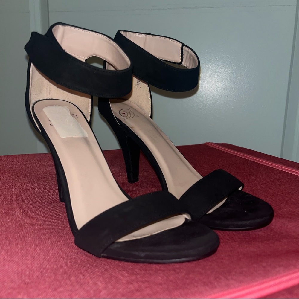 Black Open Toe Heels